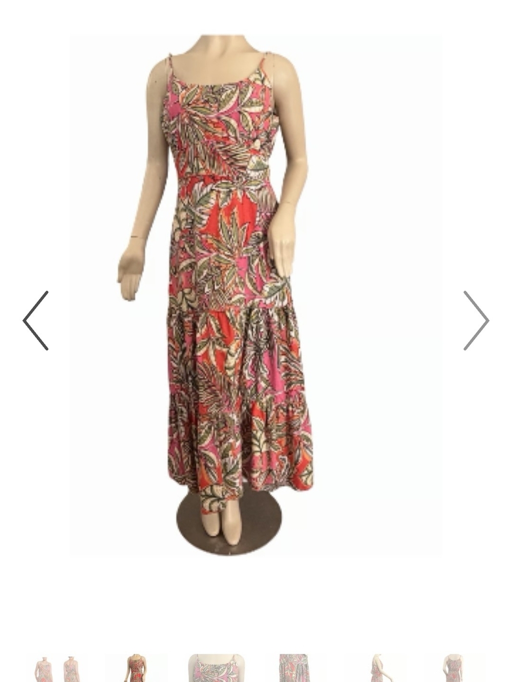 C.C Tropical Floral Tiered Maxi Dress in Pink and Coral